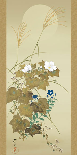 AKa5543 酒井抱一 肉筆 三幅対 掛軸 Yahoo!オークション -「酒井抱一