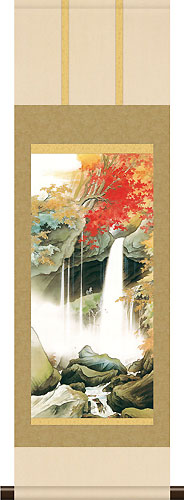 真作】【複製】掛軸 川合玉堂 工芸画 駒ケ岳 山の静寂 箱入 S109 真