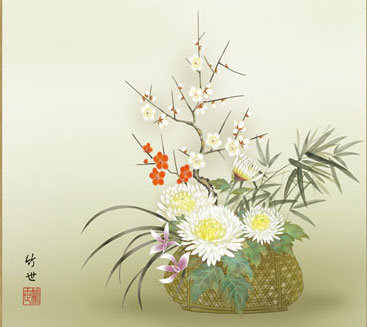 掛け軸 田能村竹田 花鳥 絹本 名品 複製 希少 軸装 茶道具 掛軸 美品