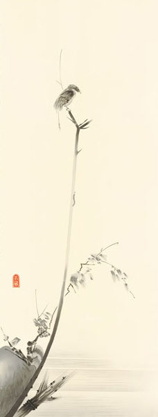 美品 掛け軸 宮本武蔵筆 名品選「枯木鳴鵙図・紅梅鳩図」工芸印刷