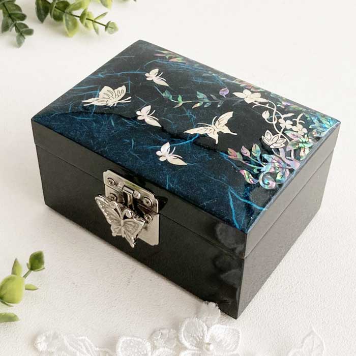 韓国螺鈿細工 花鳥図 小物入れ ジュエリーケース 伝統工芸品 高級 志岡