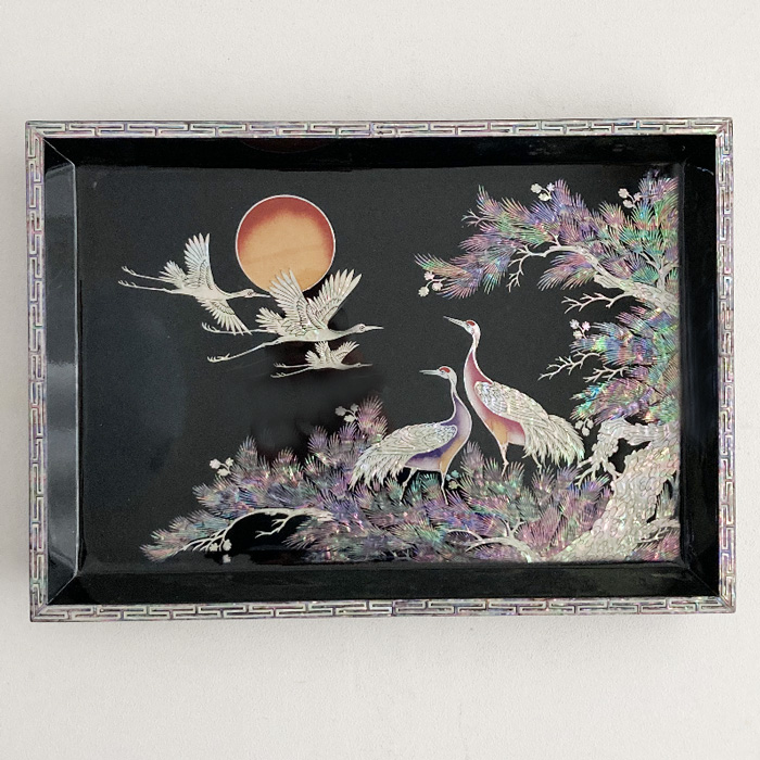 韓国四角漆螺鈿お盆 食器・螺鈿・漆器 夢市場本店【韓国チマチョゴリと