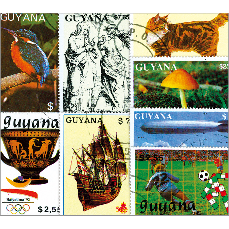 2001 外国切手 ガイアナ 昔の映画ポスター 4種完+小型シート 未使用