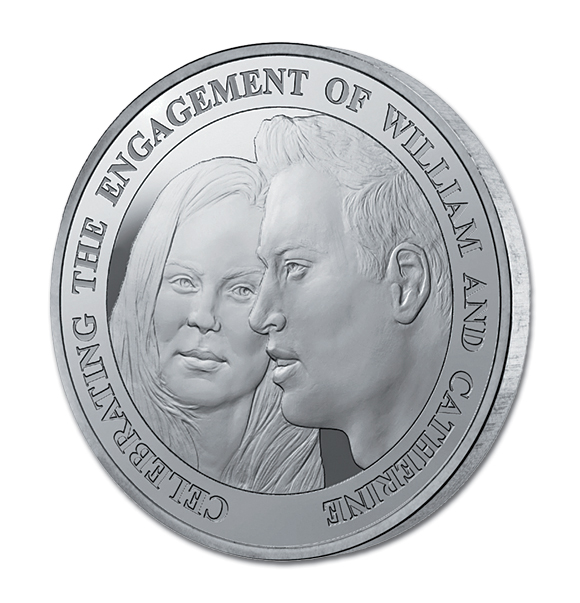 キャサリン妃 ウィリアム王子 ご成婚記念 5ポンド銀貨2011年 切手