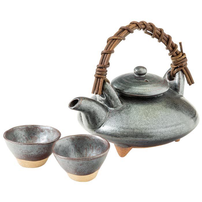 薩摩 苗代川 ちょか 酒器 古道具 アンティーク 苗代川焼 四つ口 黒