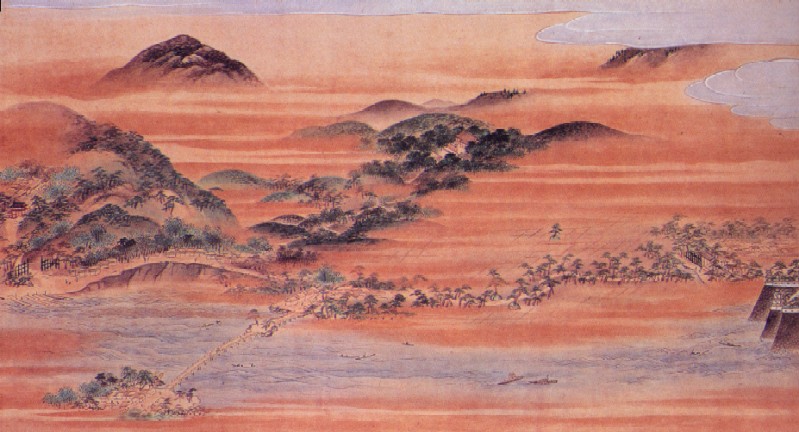 真作/関石/幻住庵の記/松尾芭蕉/双幅/桐共箱付/布袋屋掛軸HG-347