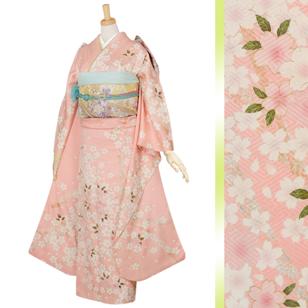 振袖：R134 【訳あり】ピンク 桜姫☆(絹)│ 振袖レンタル │ 京都着物