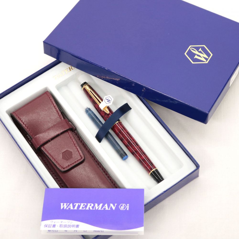 WATERMAN ウォーターマン 万年筆 ペンケース付き red /赤/レッドの高価