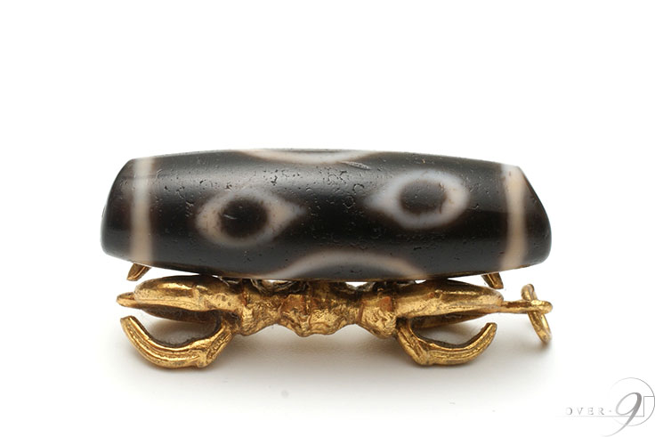 超激レア珍品‼︎ 古代老礦石 龍紋 たまご型閃電五眼天珠 フジヤマ 超激