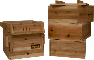 日本みつばち用 伝統の3段重箱270mm 日本みつばち用 伝統の3段