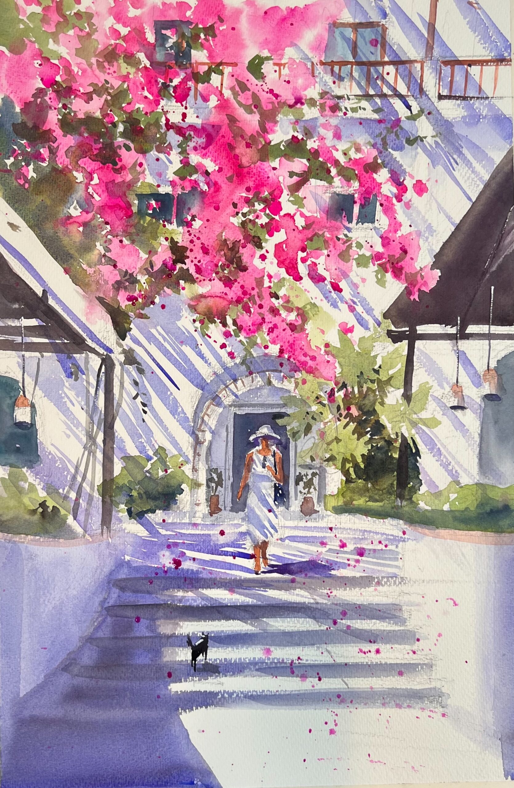 水彩画・花のある風景の描き方②』初心者にも分かりやすく解説