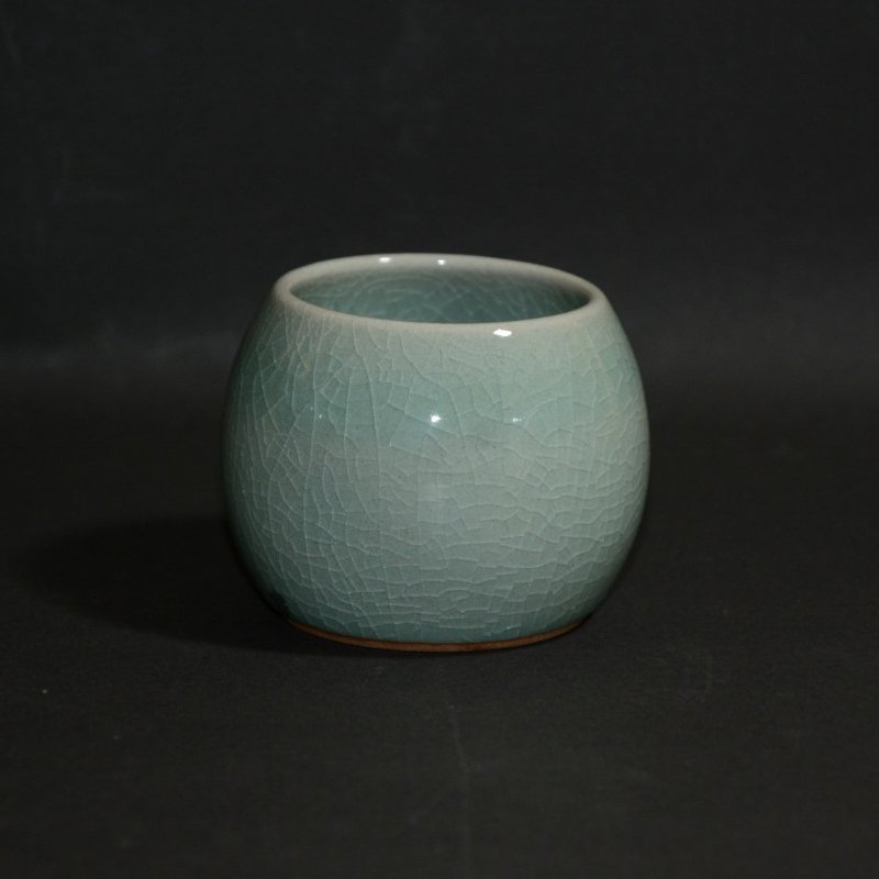 R976水指『如泉窯李連休造』『雲鶴文』『高麗青磁水指』共箱茶道具