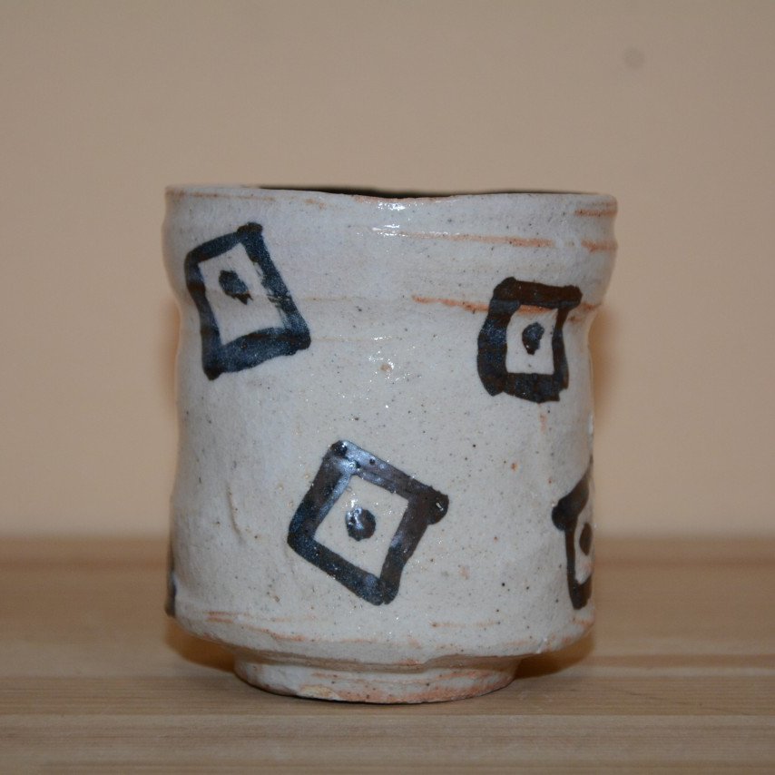 魯山人写 美濃焼 織部 花瓶 大 花入 佐藤和次 魯山人写 美濃焼