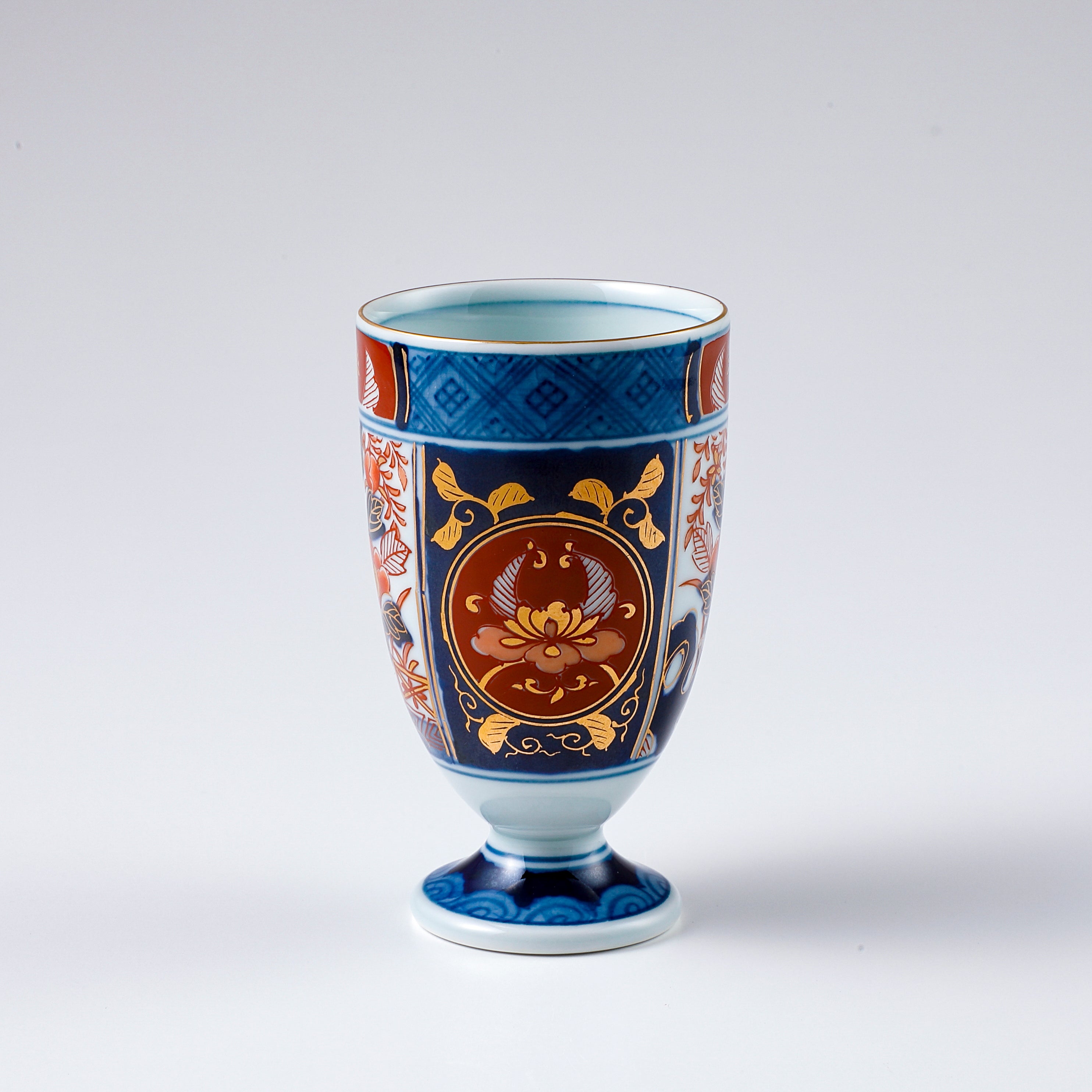 大聖寺伊万里 金襴手 菊花型 牡丹の図 4寸皿 2枚 C457AS-CVs