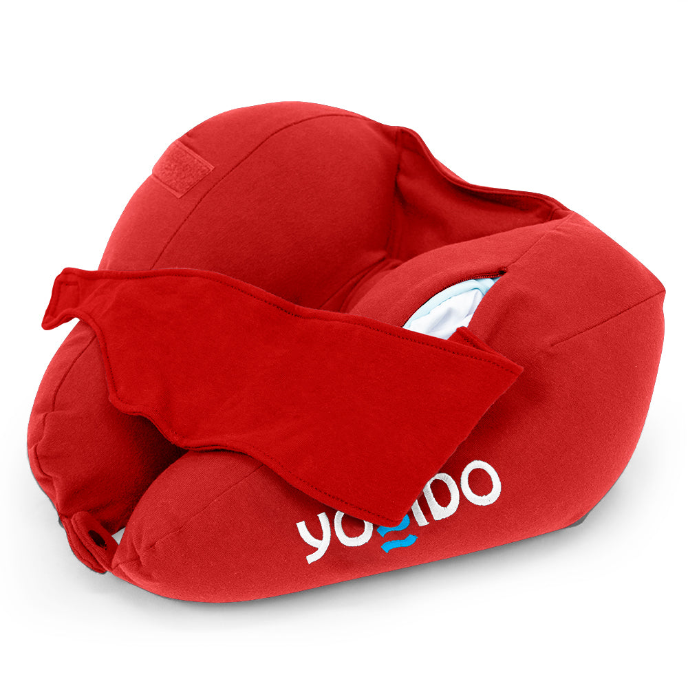 Yogibo U字型首枕 4個赤黒グレ−2 ネックピロー エックス X