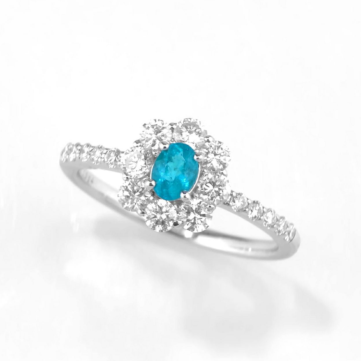 ブラジル産バターリャ鉱山パライバトルマリン0.224ctプラチナリング