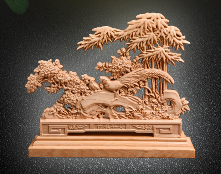 中国，木彫画，置物，インテリア