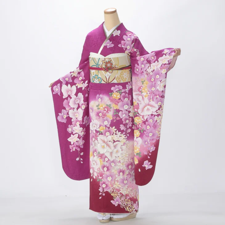 f0415292】【ピンク・オレンジ系】振袖 販売 フルセット Mサイズ