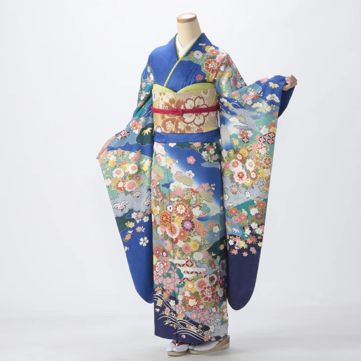 f1125016r2】【赤・ワイン系】振袖 レンタル フルセット Lサイズ 成人