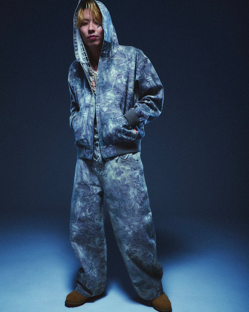 Heisei Logo Denim Zip Hoodie – YZ