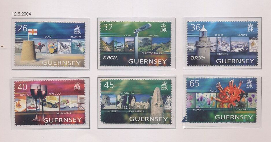 2978 外国切手 ガーンジー島切手 2004年 祝日 経路標識 ワイングラス等