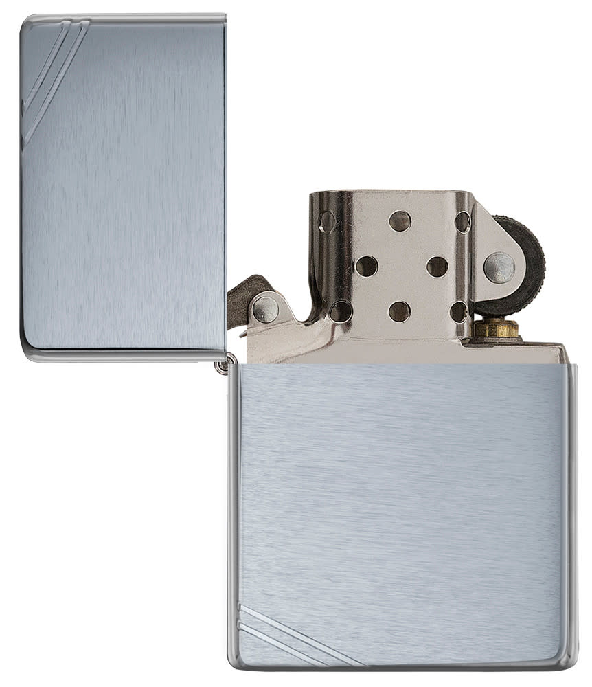 Vintage w/ Slashes Brushed Chrome Windproof Lighter – Zippo USA