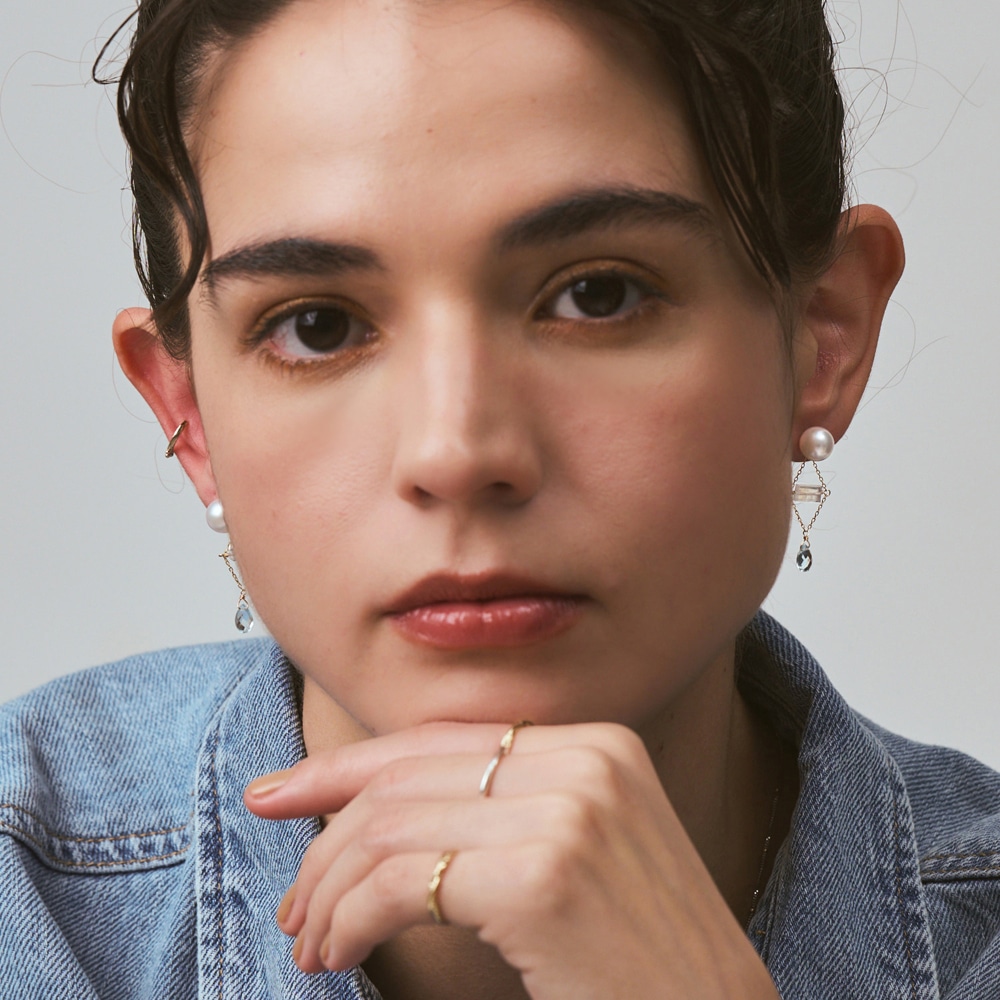 K10トパーズ／ラブラドライトピアスチャーム｜ピアスチャーム