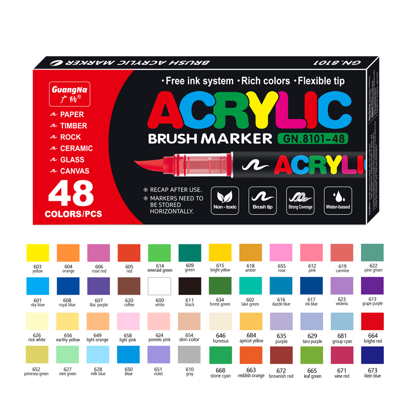 Guangna Acrylic Painting Markers Set Plumones 72/60/48/36/24/12