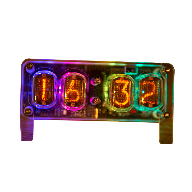 RGB 4 Digit IN-12 Nixie Glow Tube Clock IN12 With LED Backlight