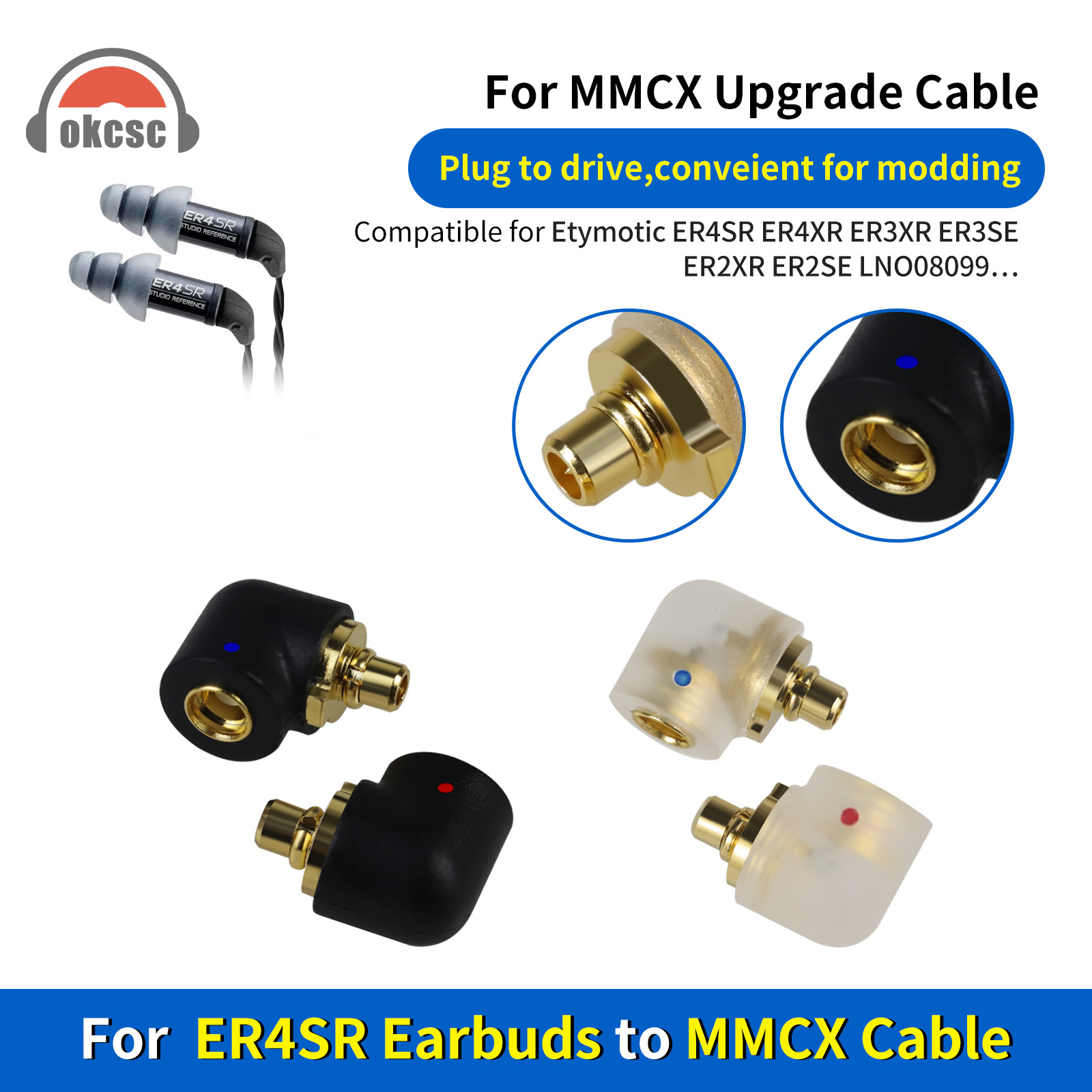 OKCSC Headphone Connector MMCX Cable Connected to Etymotic ER4
