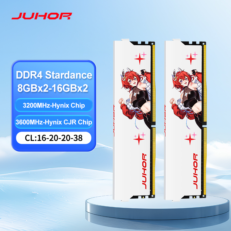 JUHOR DDR4 16GB(8GB x2枚) メモリ 白 DDR4 RAM memory for Desktop