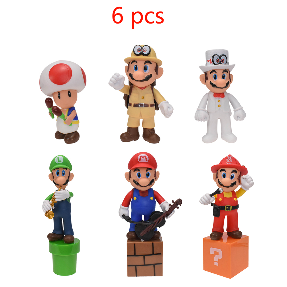 スーパーマリオのブロス。3-48 PVCアニメフィギュアセット,収集可能な