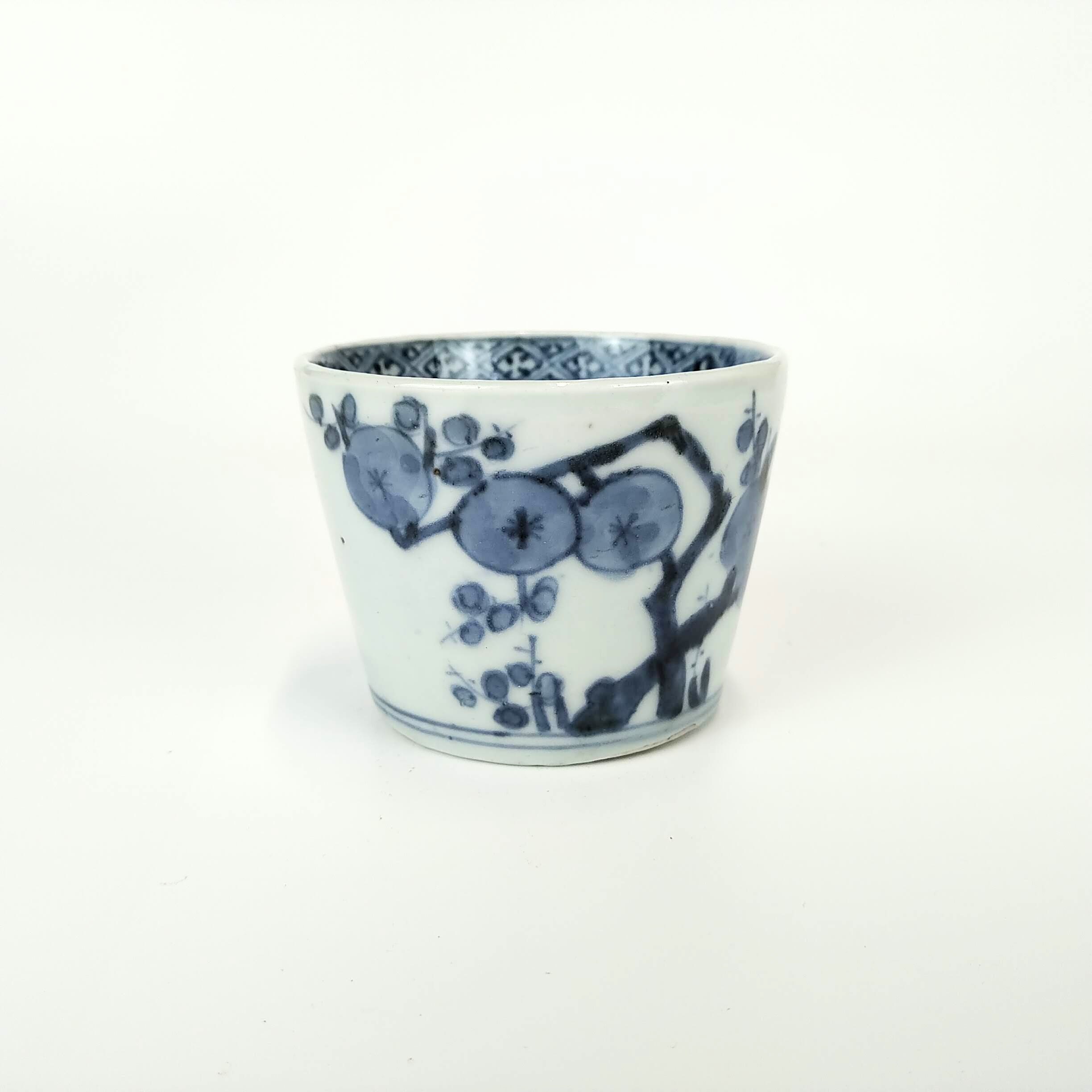 古伊万里 染付 オランダ船文そば猪口 江戸後期 肥前有田産 蕎麦猪口