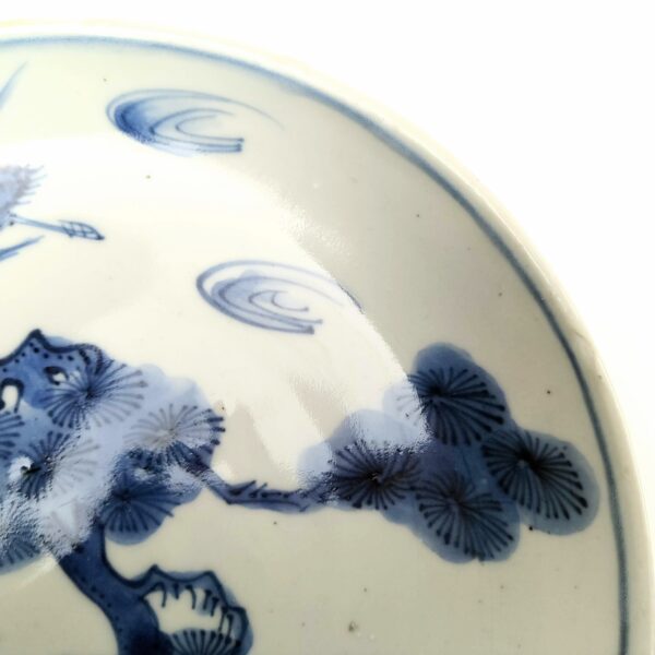 古染付 松鶴鹿文中皿 – 古美術西川