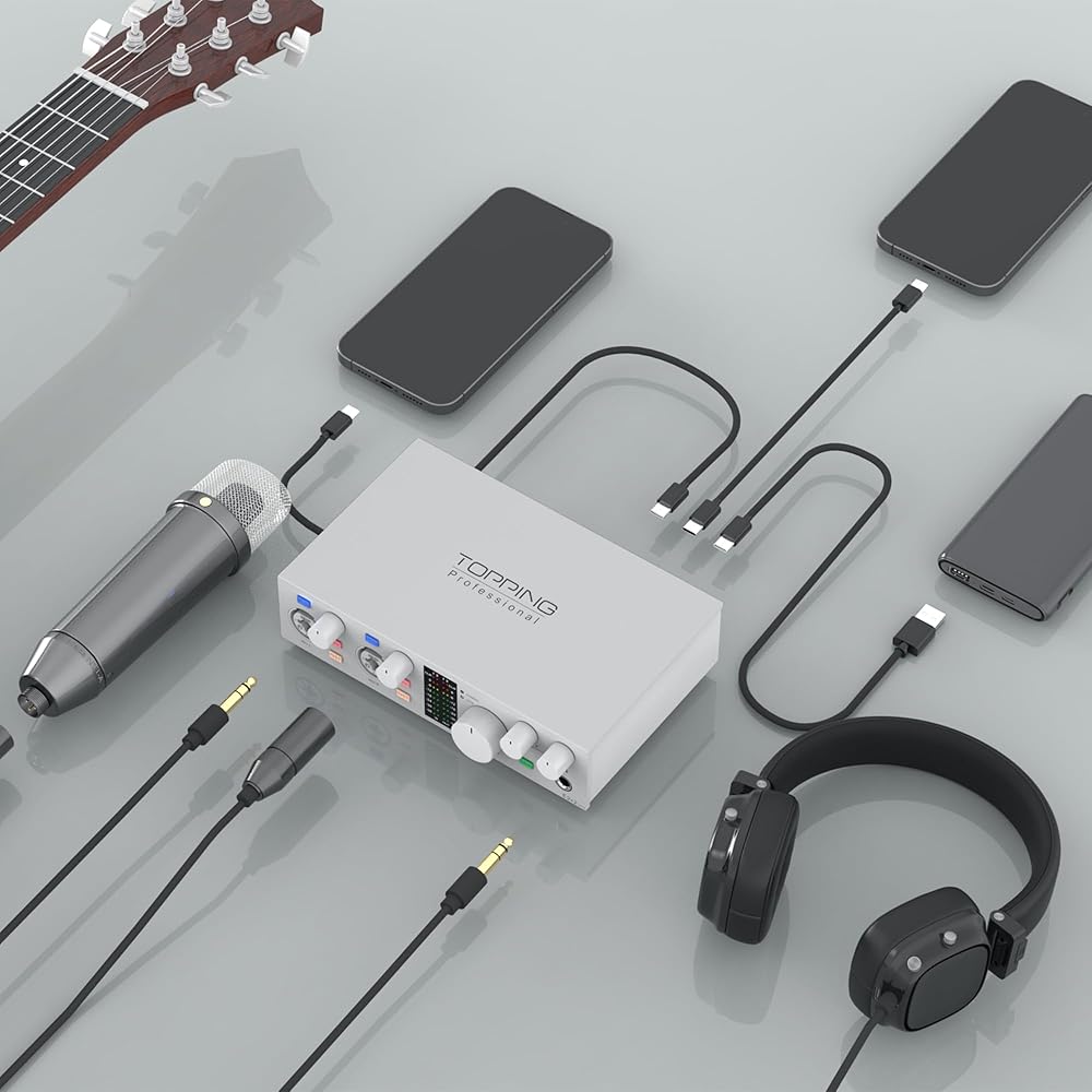 TOPPING Professional E2x2 OTG - 最大24bit/192kHz、スマホ単体で制作