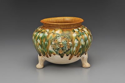 中国古美術 中国古陶磁器 明代 明朝 磁州窯 黒釉 四耳壺 高さ19.5cm