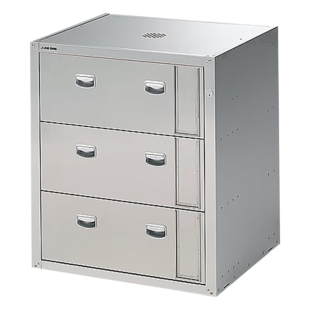 1-5942-02 セフティキャビネット(3段引出し型) 705×600×800mm TU-5E