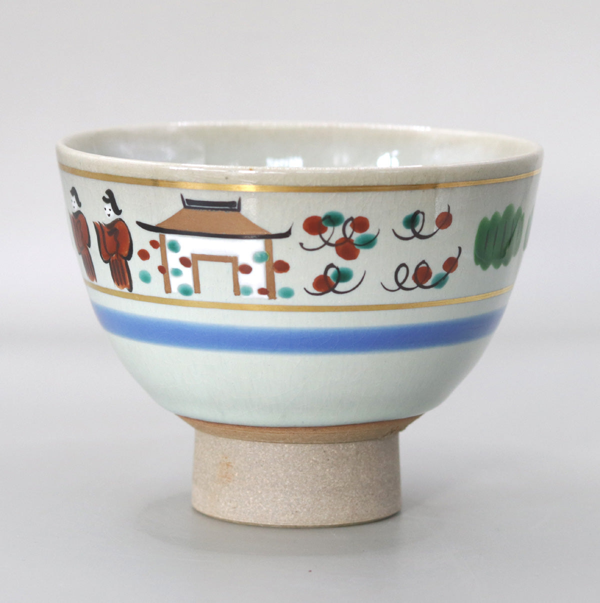 紀州 瑞芝焼 赤絵茶碗 江戸期 1点 紀州 瑞芝焼 赤絵茶碗