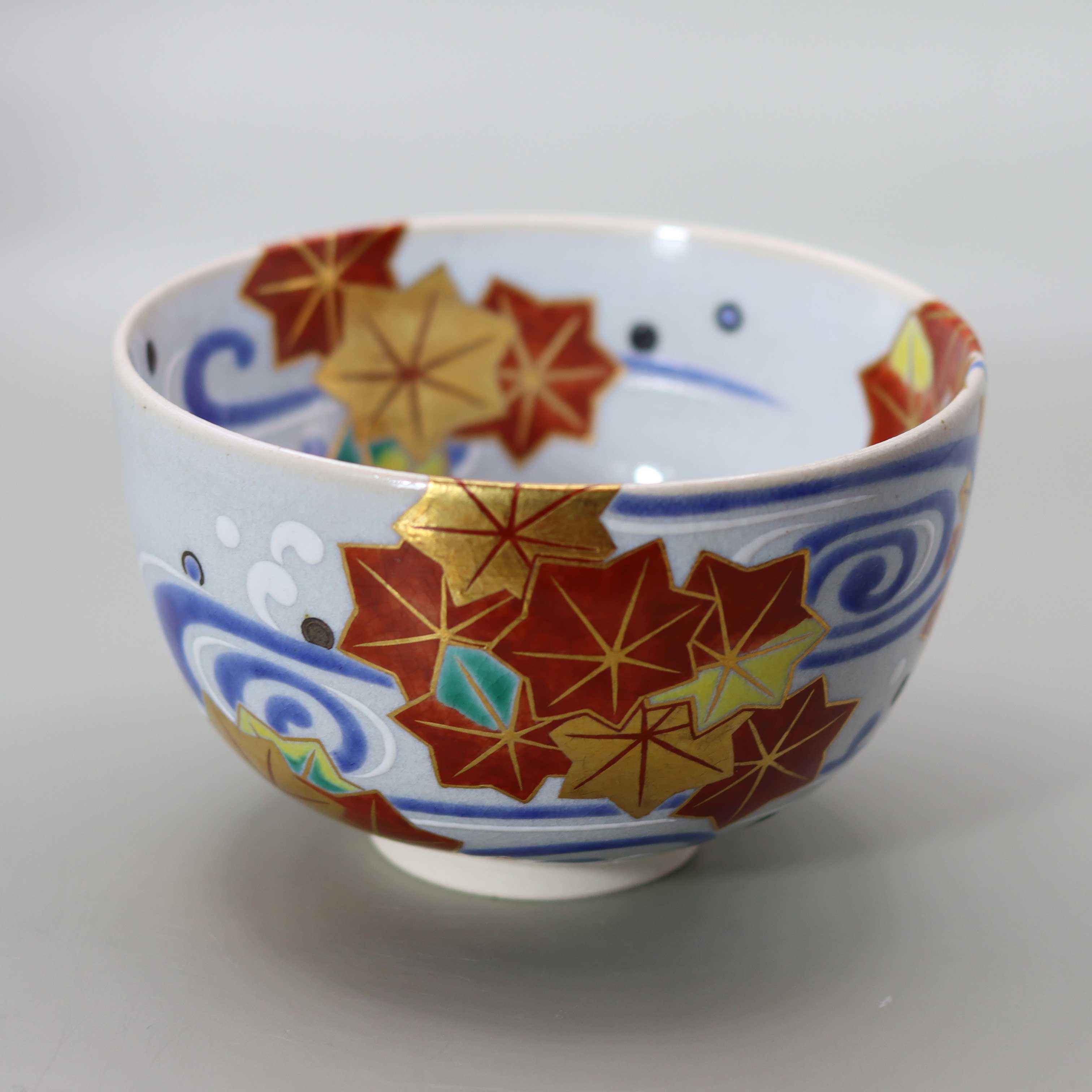 逢絢亭・茶道具 茶碗 京焼 仁清 都忘れの図 文月和香 共箱入り送料込