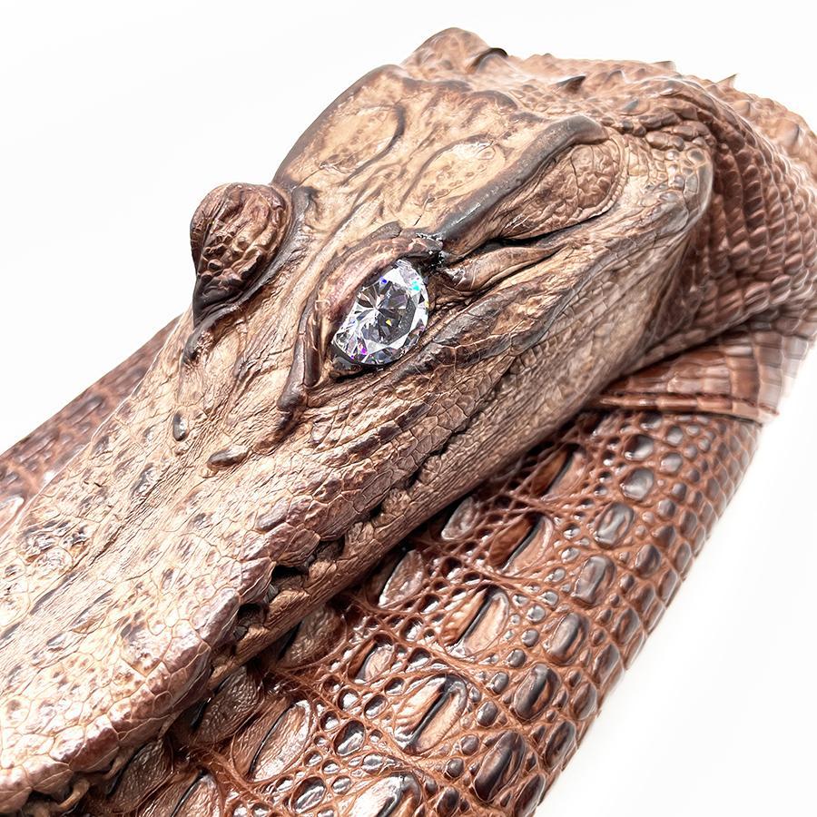 ワニの頭 キーチェーン（Mサイズ） ワニ頭キーホルダー | 革工房ホーク