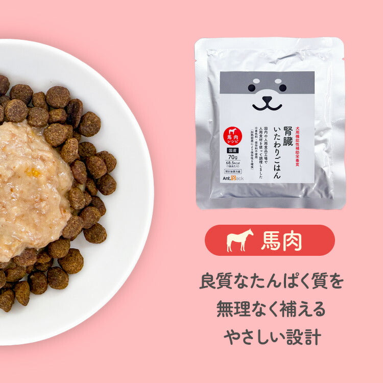 腎臓いたわりごはん 鶏肉・馬肉 犬用 70g×各6袋セット 【送料無料