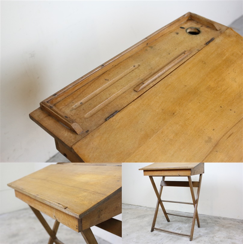 木製スクールデスク ヴィンテージ イギリス け31