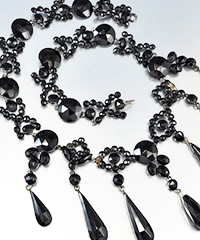 フレンチジェットネックレスチョーカー1800年代半ば