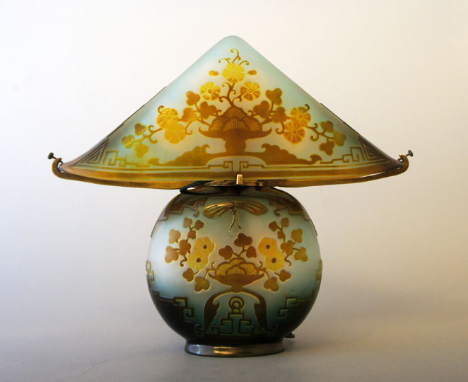 ◇証明書付◇Emile Galleエミールガレ ランプ 高さ36cm カメオ彫り