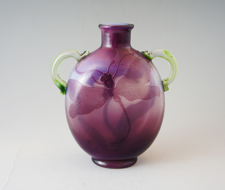 Y*E様 ドーム・ナンシー 花のデザイン ガラス花瓶 黒紫 Y*E様 ドーム