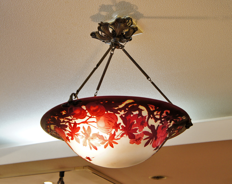 Emile Galleエミールガレ カメオ バラ 薔薇 ランプ 天井ライト 照明