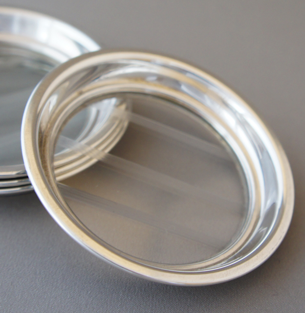 純銀 銀製♦️銀細工 純銀コースター SILVER骨董 4個セット 新品