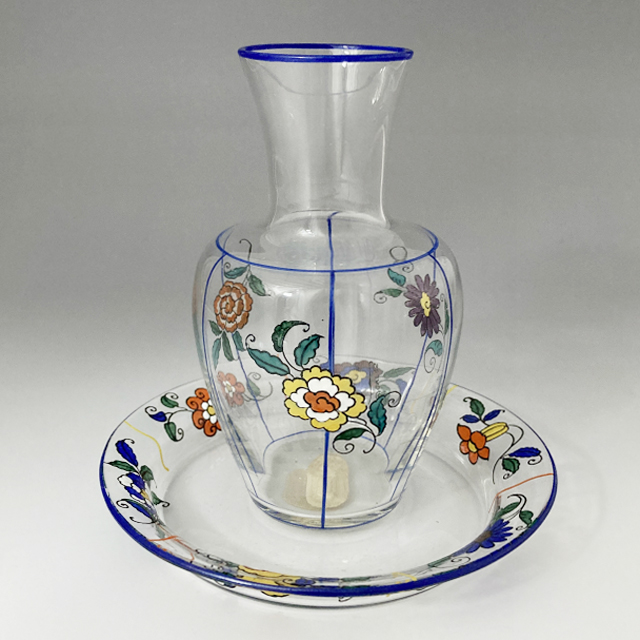 大正 水差し 花瓶 カット ガラス 大正 水差し 花瓶 カット ガラス