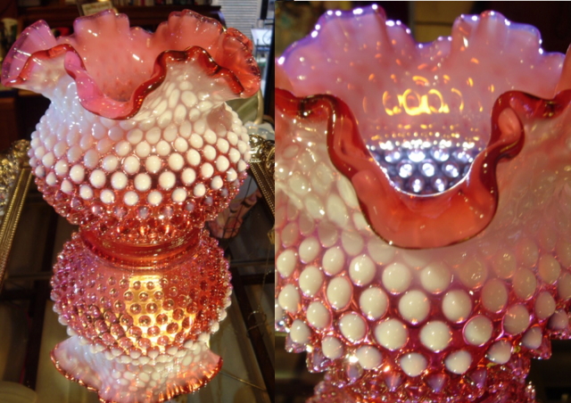 FENTONフェントン ホブネイル クランベリーオパールセント フラワー