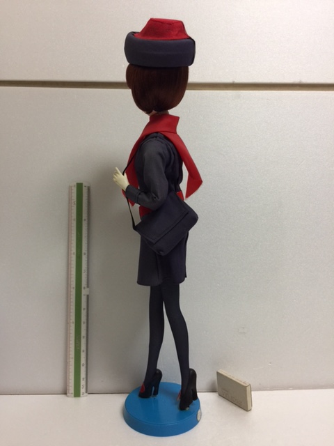 日本航空 JAL スチュワーデス ソフビ人形 大型 49．3cm 150g